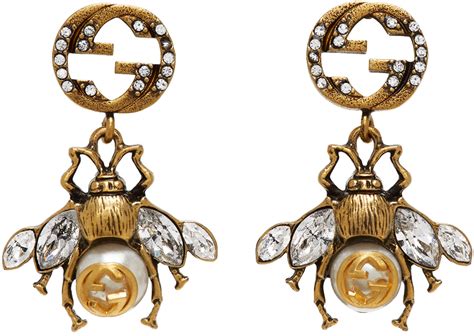 gucci bee earings|Gucci Bee earrings with Interlocking G.